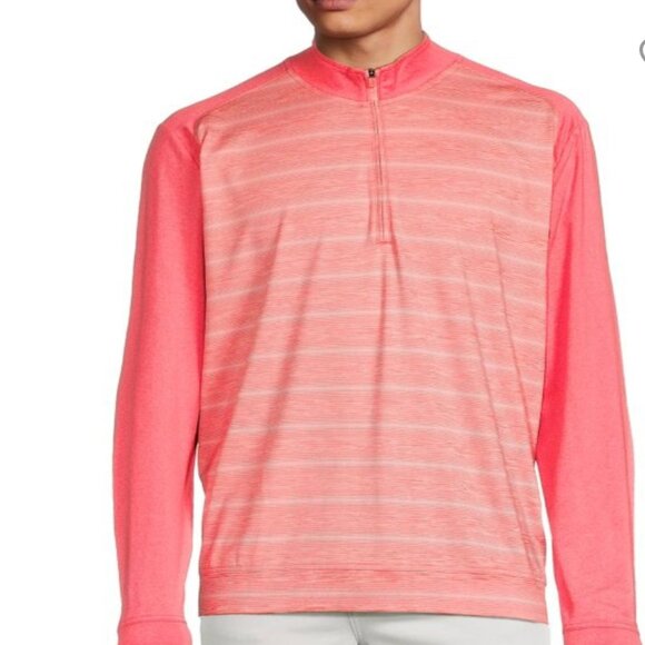 NEW Johnnie-O Men’s XL 1/4 Zip Prep-performance Coral Golf Sweater NWT - Picture 1 of 12